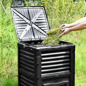 <span class=keywords><strong>Composteur</strong></span> extérieur en <span class=keywords><strong>plastique</strong></span> recyclé de 300 L, grand format, facile à assembler, durable, avec aérateur pour déchets organiques - Product Image 3