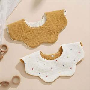 Babero Bandana para Bebé a Bajo Precio, Babero Triangular de Muselina de Algodón de 4 Capas para Recién Nacido, Toalla de Saliva con Botón - Product Image 1