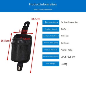 Portavasos para Asiento de Coche CARFU, Bolsa de Almacenamiento de Metal y Poliéster, Diseño Colgante Práctico, Almacenamiento de Bebidas con Capacidad de Carga - Product Image 5