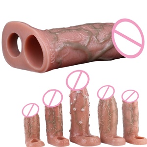 SXXY 5 Styles Realistic Hollow Penis Sleeve With Real Veins Cock Cover Silicone Reusable Sex <b>Toys</b> <b>for</b> Adult <b>Men</b> Dick Enlarge - Product Image 1