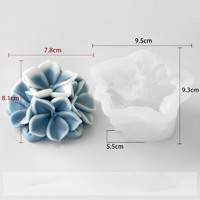 Hortensien-Handgemachte Kunstkerzen-Silikonform - Modernes Design, Ungiftig, Umweltfreundlich, Tropffrei, Anpassbare Farbe