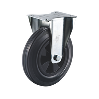 Roues pivotantes verrouillables VIMA polyvalentes en fer, caoutchouc et PP, robustes, pour bacs à déchets, capacité de charge 160 kg/210 kg