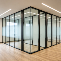 Cloisons de bureau, solutions de cloisonnement en verre avec cadre en aluminium, panneaux de verre de sécurité, indice de réduction acoustique élevé, suites exécutives