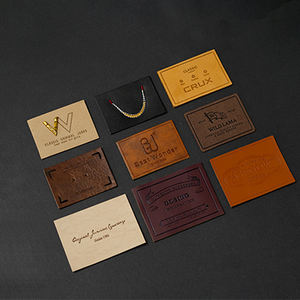 תגיות עור ממותגות פרטיות לסיטונאות, תגים בהתאמה אישית לתפירה או לגיהוץ על מעילים, ג'ינס, כובעים, תיקים, תוויות להדפסה בחום - Product Image 5