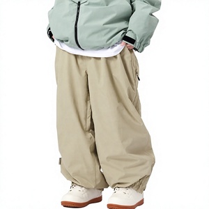 Pantalon de ski unisexe grande taille, coupe ample, imperméable 10 000 mm, tissu Tex, poignets élastiques, poches fonctionnelles pour activités de plein air - Product Image 1