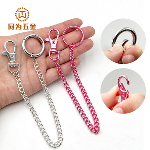 [] Metal <b>Chain</b> Keychain Zinc Alloy Silver Pink Auto Lock Buckle <b>Waist</b> Pants <b>Chain</b> - Product Image 1