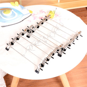 Stainless Steel Trouser Clip Hanger With Anti Slip Clips Extendable Clothes Hanger For Pants Skirts Ties Storage Organizer - Product Image 2