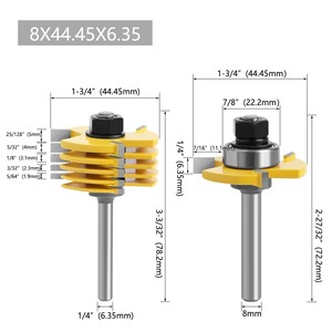 2 ، 12 ، سكين فتحة عرقوب 3 أجنحة طقم بتات جهاز توجيه 7 شفرة قاطع طحن كربيد الأسمنت لأعمال النجارة OEM Altin - Product Image 6