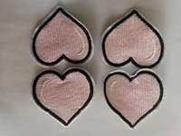 Patchs brodés en forme de cœur roses de 6 cm en polyester, faits à la main, à coudre, pour la décoration des vêtements, marque JSB