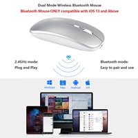 Venta al por mayor Bluetooth inalambrico tipo-c ratón Bluetooth para celular ratón recargable modo dual ratón de carga inalámbrica