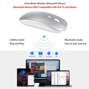 Bán buôn Bluetooth inalambrico Loại-C chuột bluetooth Para celular chuột có thể sạc lại chế độ kép không dây sạc chuột - Product Image 3