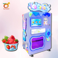 Distributeur automatique commercial professionnel de lapin rouge distributeur de crème glacée de fabricant de yaourt glacé automatisé