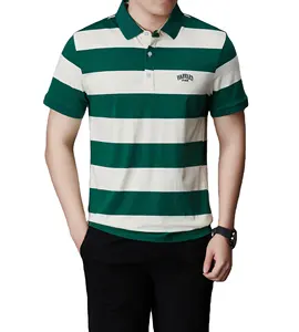 Factory Wholesale Export Quality 100% Pure Cotton Fabric New Fashion Short Striped Polo T Shirt For Golf