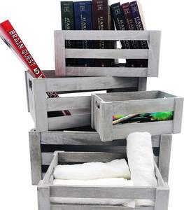 Caja de Madera Rústica para Almacenamiento, Estilo Antiguo, con Asa, Decoración del Hogar, Tamaño Personalizado, Color Marrón, Fabricación Europea OEM - Product Image 1