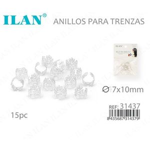 Ilan <b>Braiding</b> Rings 7x10mm For Hair Styling <b>Accessories</b> 15pc - Product Image 3
