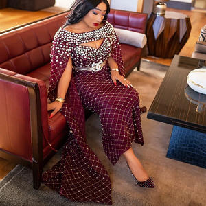 Kadınlar için toptan Modern baskılı bayanlar abiye kızlar anneler partiler bask bel ve şapel tren ile - Product Image 3