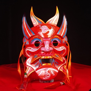 Masques d'opéra Nuo peints à la main, art culturel traditionnel chinois, costume <span class=keywords><strong>de</strong></span> jeu <span class=keywords><strong>de</strong></span> rôle, masque intégral, décoration murale, masque suspendu - Product Image 4