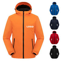 Herens unisex softshell windbreaker jack, op maat gemaakte waterafstotende kleding voor bedrijfsteam uniform, effen gekleurd, casual stijl