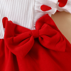 Vestito Personalizzabile per Bambina con Stampa Floreale e Maniche Corte, Gonna con Volant e Fiocco per San Valentino, Fornitura ODM per Bambini - Product Image 6