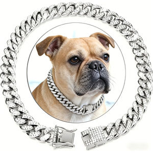 Collar de Perro de Lujo con Cadena de Metal y Diamantes Artificiales, Estilo Cubano Pesado, para Pitbull y Bulldog, Collares Personalizados para Perros - Product Image 6