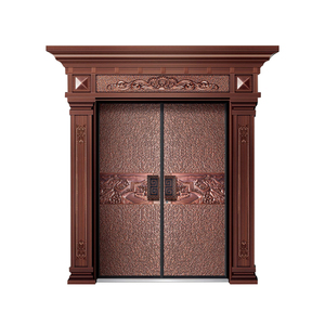 Precio <span class=keywords><strong>de</strong></span> fábrica, puerta <span class=keywords><strong>de</strong></span> aluminio fundido <span class=keywords><strong>de</strong></span> entrada <span class=keywords><strong>de</strong></span> lujo antirrobo moderna para exteriores con características impermeables para Villa Apartment & Hall - Product Image 4