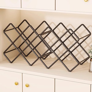 Casier à <span class=keywords><strong>vin</strong></span> en fer rouge, style luxe léger, haut de gamme, moderne et minimaliste, avec grille diamantée inclinée, pour rangement de bouteilles - Product Image 5