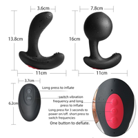 Kabelloser Ferngesteuerter Prostata-Massagevibrator Aufblasbarer Analplug 10 Vibrationsmodi IPX7 Wasserdicht für Analsex Männer