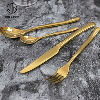 Ensemble de couverts en acier inoxydable or écologique pour restaurant