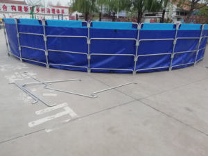 유연한 PVC 및 캔버스 방수 아연 도금 라운드 어항 양식 용 수영장 용 접이식 양식 장비 - Product Image 2