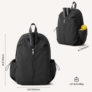 Pickleball <b>Backpack</b> 30-40L Nylon <b>Water</b> <b>Resistant</b> Racket Bag Zipper Closure Sports Outdoor Use - Product Image 4