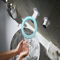 Robinet de salle de bain à montage mural nouveau design avec lumières LED capteur de cascade robinet mitigeur de lavabo numérique intelligent avec affichage de la température