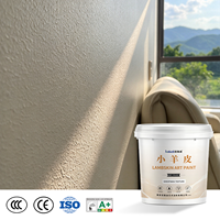 Peinture artistique moderne à base d'eau effet peau d'agneau motif écorce d'orange anti-moisissure pour salon de villa