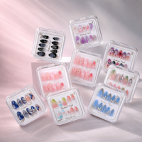 Vente en gros de faux ongles 3D à presser, collection mixte de strass, qualité OEM, directement de l'usine