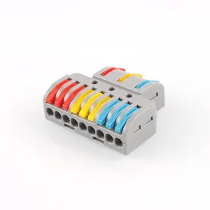 Conector de palanca de cableado rápido, conectores compactos, bloque de terminales, Cable de empuje, 3 en 9, Conector de Cable de empalme