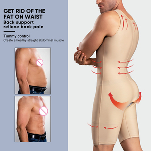 Faja Moldeadora de Cuerpo Completo para <span class=keywords><strong>Hombre</strong></span>, con Abertura en la Entrepierna, Levantamiento de Glúteos, Compresión Abdominal, Fajas Colombianas, Postquirúrgica, Tallas Grandes - Product Image 4