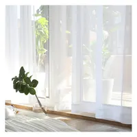 Innermor नरम सफेद Tulle पर्दे के लिए कमरे में रहने वाले बेडरूम खाने के कमरे के लिए जापान शैली Voile सरासर खिड़की के पर्दे अनुकूलित