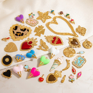 Accesorios de joyería DIY, colgantes de acero inoxidable de formas mixtas para hacer pulseras, tema de amor PJ91780 - Product Image 2