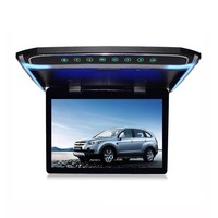 Reproductor de vídeo para reposacabezas de coche con botón táctil tallado láser, pantalla plegable LCD de 10,1 pulgadas, Monitor de bus USB estéreo, entrada de vídeo RCA