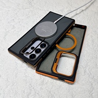 Étui de téléphone magnétique de luxe avec protection intégrale anti-chute, support pour objectif, pour Samsung S23 S24 S25 S26 Ultra Plus