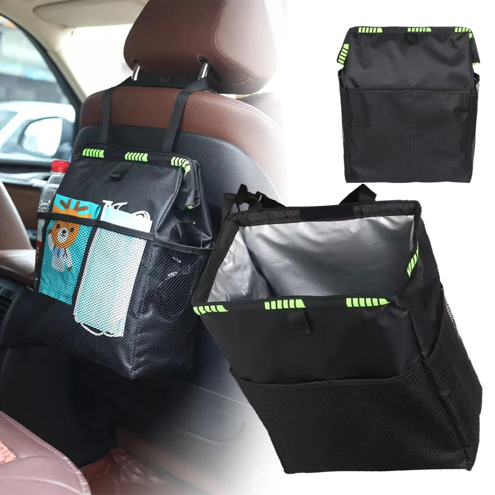 Dobrável Car Seat Back Seat Organizador Sacos De Armazenamento Anti-Kick Waterproof Trash Bag Back Seat Organizador Para crianças