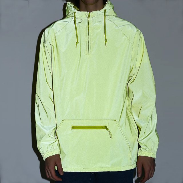zine glo reflective silver anorak windbreaker jacket