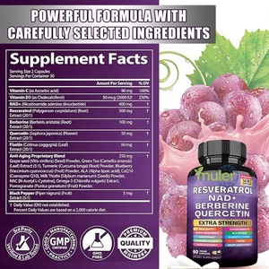 Stok Hızlı Fabrika ISO OEM Özel Marka 14'ü 1 Arada Bitkisel Takviyeler Resveratrol Kapsülleri NAD+ Berberin Bağışıklığı Güçlendirir - Product Image 5