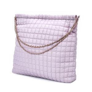 Sac à main matelassé de luxe personnalisé avec logo et image, grand, portable, avec fermeture éclair, en nylon, sac hobo pour femmes, cadeau - Product Image 2