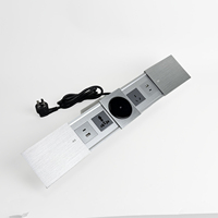 Multiprise de bureau double coulissante économique avec chargement sans fil USB et prise de table encastrée