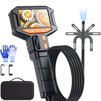 Caméra d'inspection industrielle articulée Z80 6 mm avec éclairage LED, écran IPS 4,3'' 1080P HD, câble flexible bidirectionnel de 5,5 pieds
