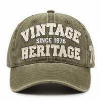 Gorra de Béisbol Estilo Retro, Gorra Trucker Personalizada, Gorra Vintage de Algodón Lavado con Apliques y Bordado a Mano, Unisex, Informal