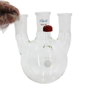 Frasco de fondo redondo de cuatro cuellos de Silicon Valley, 500ml 2000ml, de borosilicato alto con lados roscados, para uso en laboratorio - Product Image 4