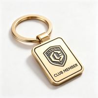Porte-clés personnalisés en métal pour membres de club, porte-clés en alliage de zinc durable avec texte personnalisé pour souvenirs promotionnels d'entreprise