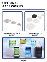 Vente en gros de pots en plastique vides de 100 ml, 120 ml, 200 ml, 250 ml, 500 ml, 1000 ml, pots en PET pour crème pour les soins de la peau