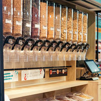 Distributeur de nourriture en vrac en plastique de qualité alimentaire, à montage mural, à gravité, pour café en grains, pour la vente au détail